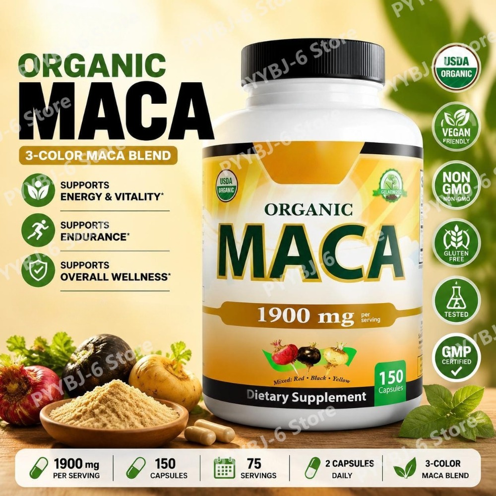 كبسولات جذور الماكا العضوية 19 - مراجعة Herbal Queen وسعره