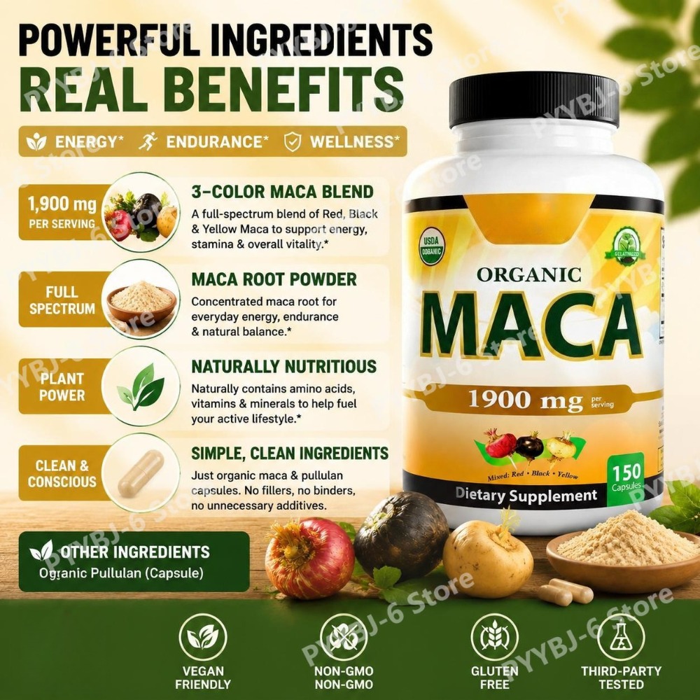 كبسولات جذور الماكا العضوية 19 - مراجعة Herbal Queen وسعره